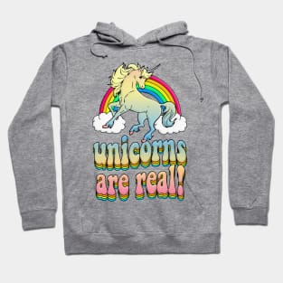 Unicorns Are Real! Rainbow Graphic Design Logo T-Shirt Hoodie